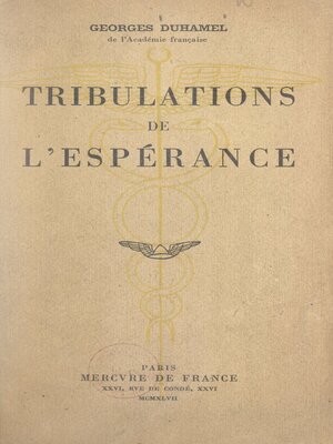 cover image of Tribulations de l'espérance